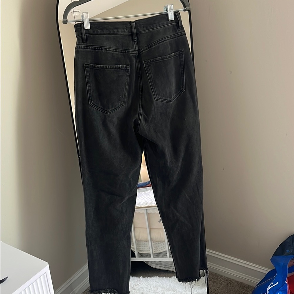 PacSun Black High-Rise Straight Distressed Jeans - Picture 6 of 8